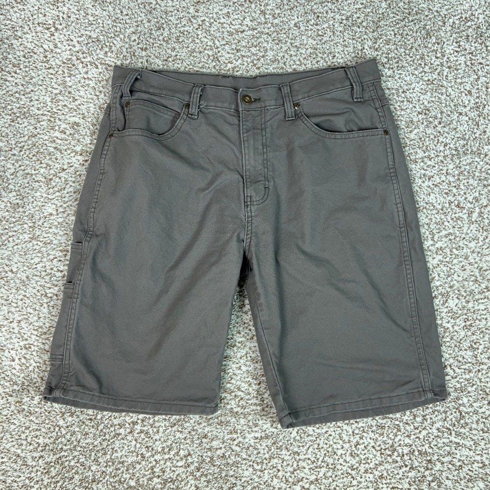 Dickies Shorts Mens 34 Gray Utility Workwear Canvas Stretch Carpenter Casual